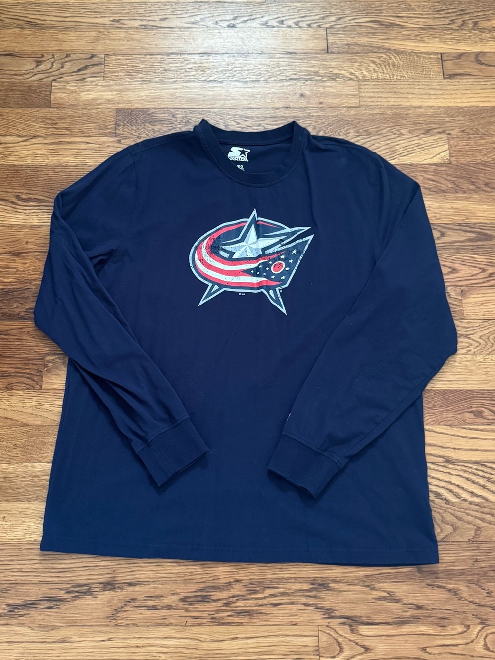 STARTER Columbus Blue Jackets Long-Sleeve Graphic Tee, size XL
